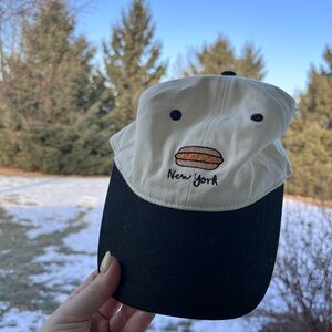 Anthropologie fraiser sterling hot dog novelty baseball cap hat NWOT New York